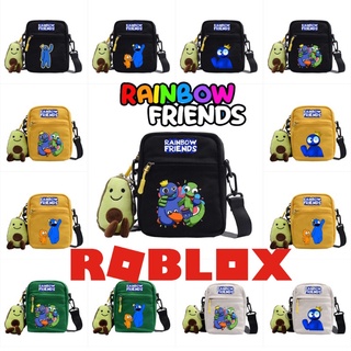 กระเป๋าสะพายไหล่ ผ้าแคนวาส ทรงสี่เหลี่ยม ขนาดเล็ก ลายการ์ตูน Roblox กระเป๋าสะพายข้าง กระเป๋านักเรียน น่ารัก สําหรับนักเรียน บของขวัญ