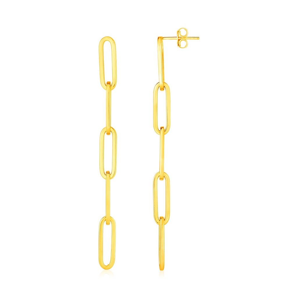 Nathalias NY  ต่างหูทองคำแท้ 14k รูปทรงโซ่14K Yellow Gold Five Link Paperclip Chain Earrings (พรีออเดอร์ pre-order