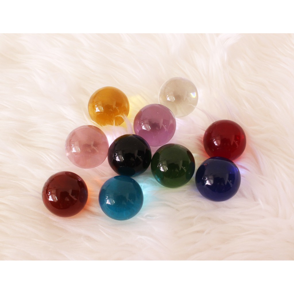 ลูกแก้วแท้ สีไม่ลอก แช่น้ำได้ ขนาด 2 เซน ลูกแก้วพญานาค เสริมดวงโชคลาภ