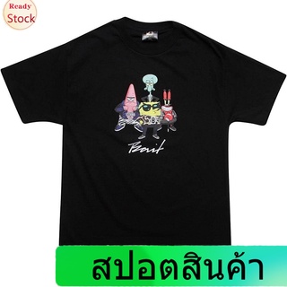 เสื้อยืดแขนสั้น BAIT Mens Spongebob Group Tee Mens Womens T-shirts