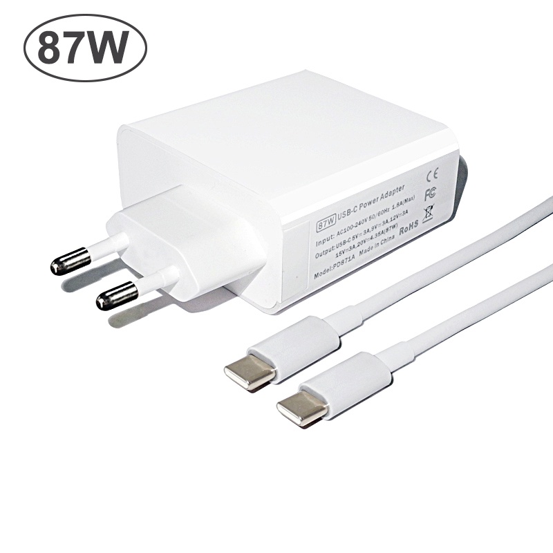 87W USB Type C Power Adapter Fast ชาร์จแล็ปท็อป Wall Charger สําหรับ Macbook Air Pro Asus Lenovo Hp 