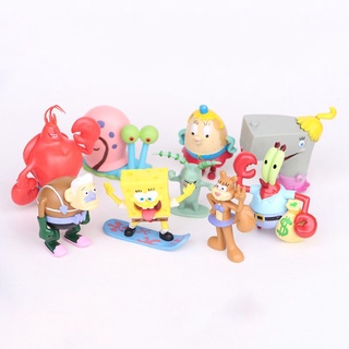 Squarepants Patrick SpongeBob Sandy Gary ของเล่นฟิกเกอร์เค้ก 12 ชิ้น