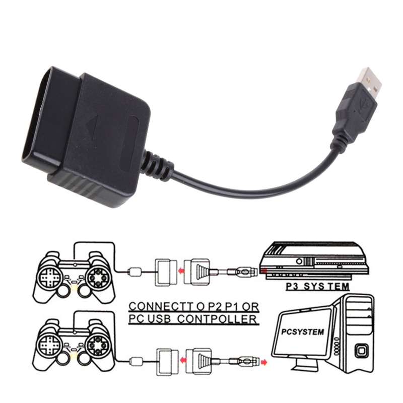 Rr สายเคเบิลแปลงอะแดปเตอร์ USB สําหรับจอยเกม PS2 เป็น PS3 PC ระบบวิดีโอเกม