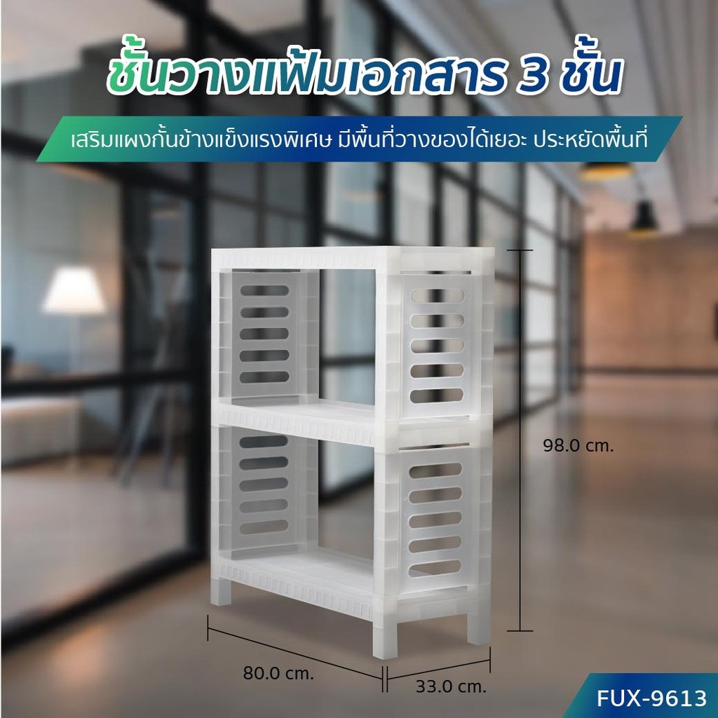 ชั้นวางของพลาสติกอเนกประสงค์ 3 ชั้น ช่วยประหยัดพื้นที่ 80 x 33 x 98 ซม. racks shelves 3 Tiers Plasti
