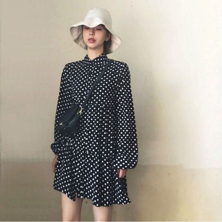 พร้อมส่ง Polkadot Shirt Dress เดรสลายจุดน่ารักมากๆค่า