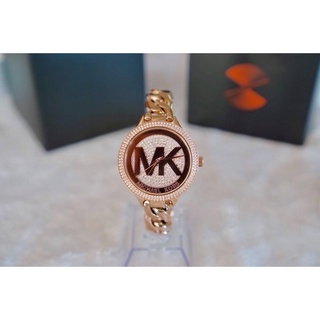 Michael Kors สายโซ่ สีroses gold Slim Runway Rose gold Stainless Steel Lady Watch