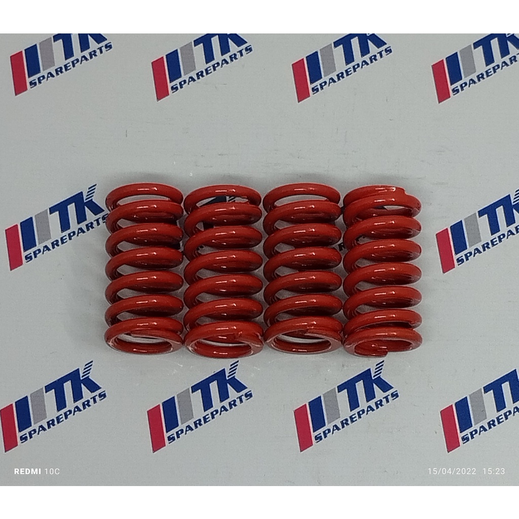 สปริงคลัชแต่งสีแดง SPARK-Z,X1,BELL-100,BELL-R,Y100มี 4 ตัว สินค้ามีราคาต่อ 1ชุดและราคาต่อ 3 ชุด 12ตัว