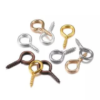100pcs ตะขอเกลียว สกรู ตะขอ สกรู การทำเครื่องประดับตาแกะ