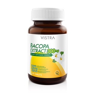 Vistra Bacopa Extract 300mg 30 เม็ด วิสทร้า สารสกัดบาโคปา บำรุงสมอง เพิ่มความจำ อัลไซเมอร์