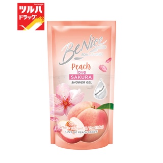 BeNice Love Me Peach Shower Gel Peach Love Sakura 400ml  refill / บีไนซ์ ชาวเวอร์เจล พีช เลิฟ ซากุระ 400มล ถุงเติม