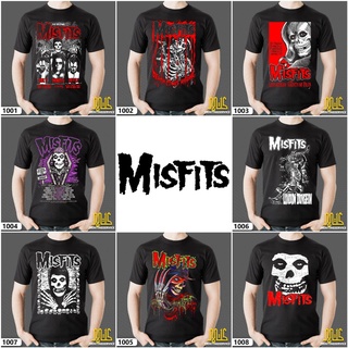 [ใหม่] เสื้อยืดลําลอง ผ้าฝ้าย 100% แขนสั้น พิมพ์ลาย MISFITS BAJU UNISEX สีดํา พลัสไซซ์ XS-XXXL สําหรับผู้ชาย ของขวัญวันเ