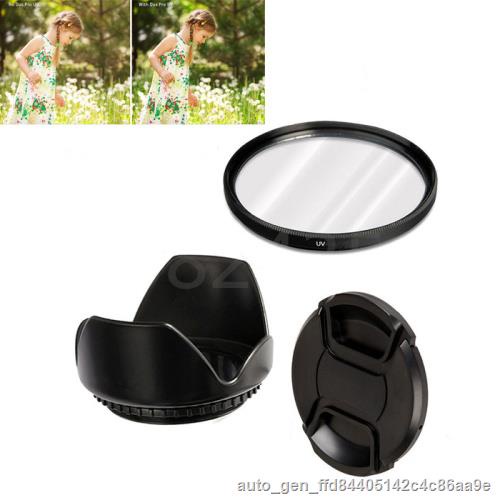 3in 1 Set 52mm Camera Uv Filter Lens Hood lens Capsfor Panasonic Lumix