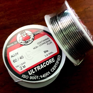 ตะกั่วบัดกรี ULTRACORE 60/40  ขนาด 1.2 มม ยาว 2 เมตร ตะกั่วขด อุลตร้าคอร์ ขี้ผึ้งบัดกรี