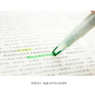 MUJI ปากกาไฮไลท์แบบสองหัว แท่ง ปากกาเน้นคำ เครื่องเขียน อุปกรณ์สำนักงาน