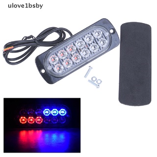 Ulove1bsby โคมไฟเตือนฉุกเฉิน LED 12 ดวง สีแดง ฟ้า 18 แฟลช สําหรับติดรถยนต์ TH