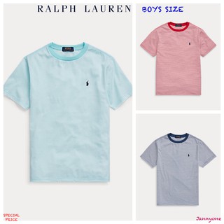 RALPH LAUREN STRIPED COTTON-BLEND TEE ( เด็กโตผู้ชายอเมริกาอายุ 8-20 ปี )