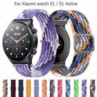 สายนาฬิกาข้อมือไนล่อนถัก ปรับระดับได้ สําหรับ Xiaomi watch S1 / S1 Active Smartwatch