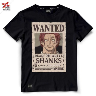 เสื้อยืดอินเทรนด์ผู้ชายอินเทรนด์ผู้หญิงDextreme T-shirt วันพีช  Wanted ลาย Shanks มีสีดำและสีกรม  DOP-1382S-3XL