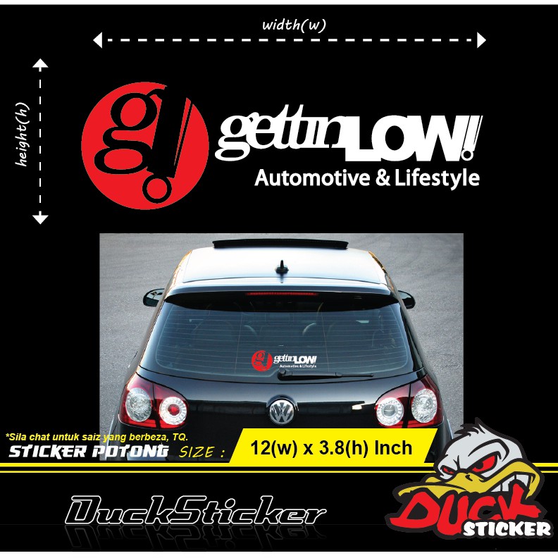 GETTIN LOW AUTOMOTIVE & LIFESTYLE สติ๊กเกอร์ 1 ชิ้น