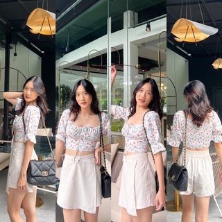 กางเกงกระโปรงผ้าลินิน linen skort