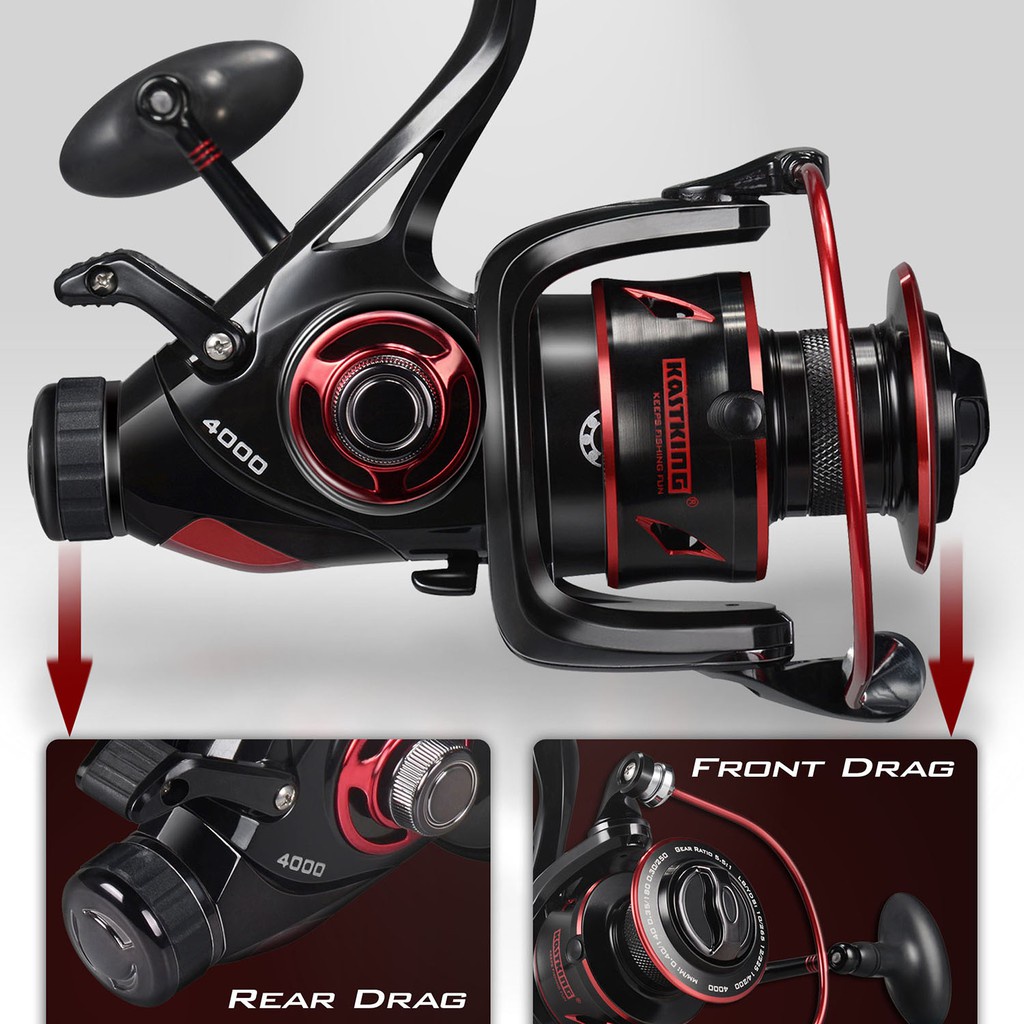 KastKing Sharky Baitfeeder III Carp Fishing Reel with Extra Spool Front ...