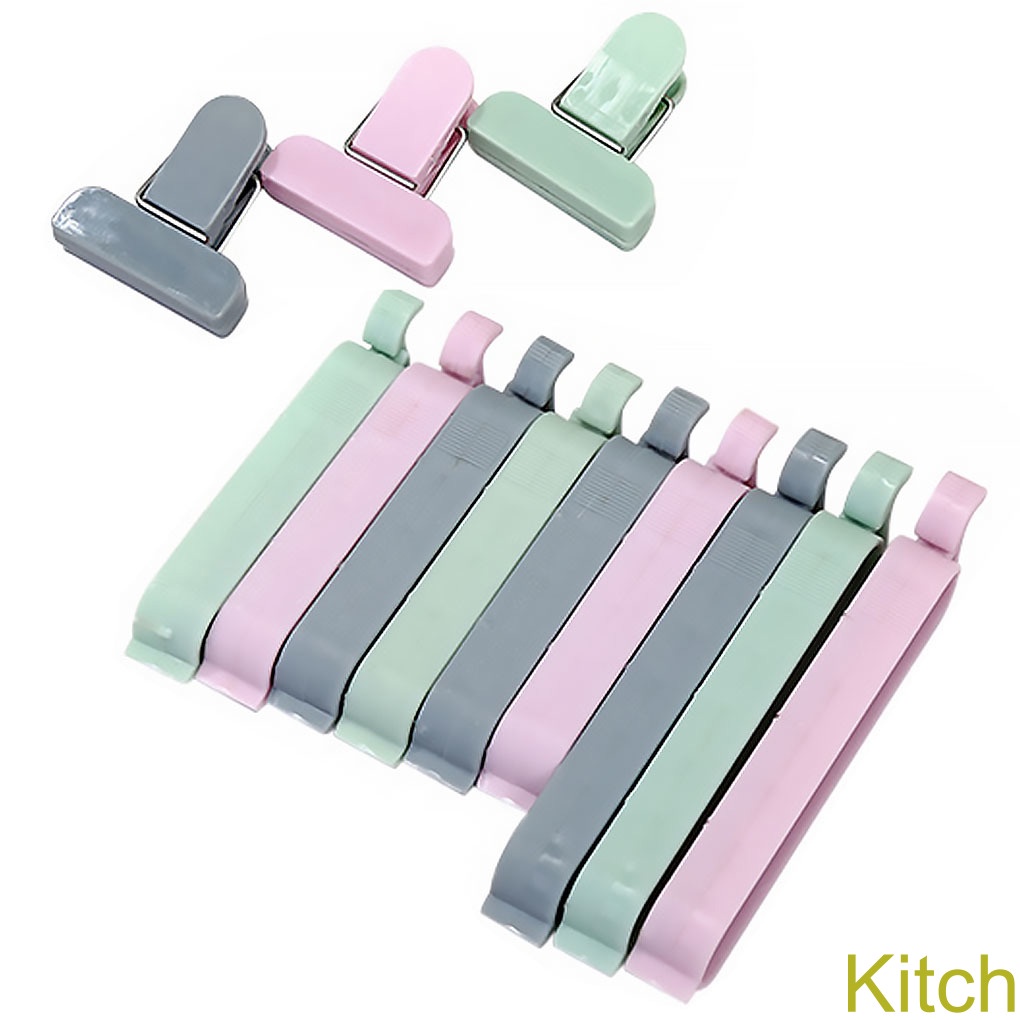 [Kitch]12Pcs Food Sealing Clips Plastic Snacks Bag Sealer Multiple Color Length Fresh-Keeping Clamps