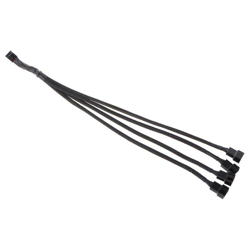 LIDU1 PWM 4pin Fan Sleeved Extension Splitter Hub Cables Motherboard CPU 4 pin to 2 4 #8