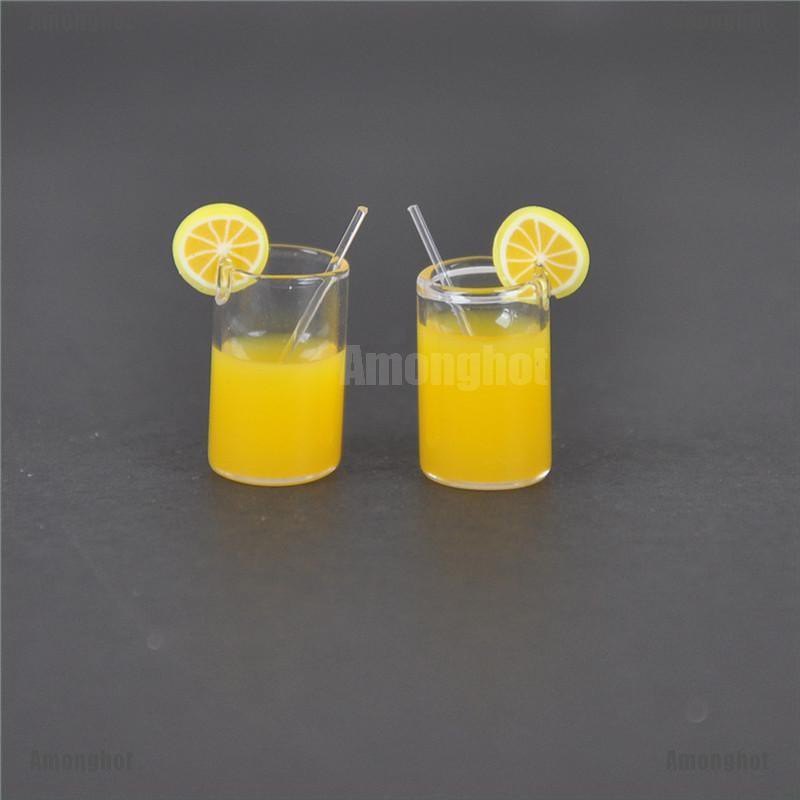 Amonghot 2X Mini Lemon Water Cup Dollhouse Accessories Toy Mini Decor ...