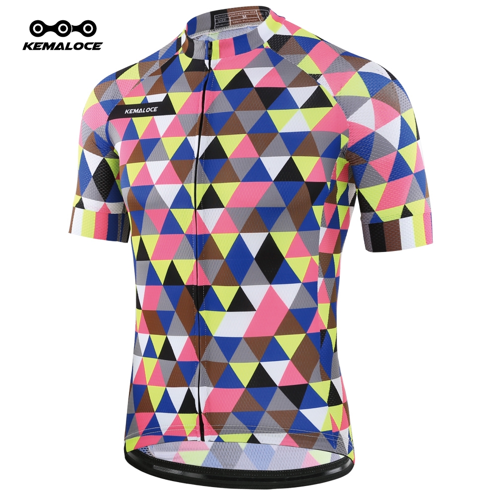 KEMALOCE เรืองแสงสีเหลืองชุดจักรยาน กีฬาใหม่2024กางเกงจักรยาน แขนสั้นเสื้อปั่นจักยาน
