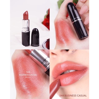 MAC Lustreglass Sheer-Shine Lipstick 3g #544 Business Casual น้ำตาลอมส้มตุ่น โทนอุ่นๆ ลิปสติกแมค สีสวยลุควาว