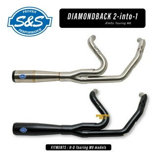 **ฟรีส่งผ่อน0%** S&amp;S Diamondback 2into1 Exhaust สำหรับ Harley Touring M8