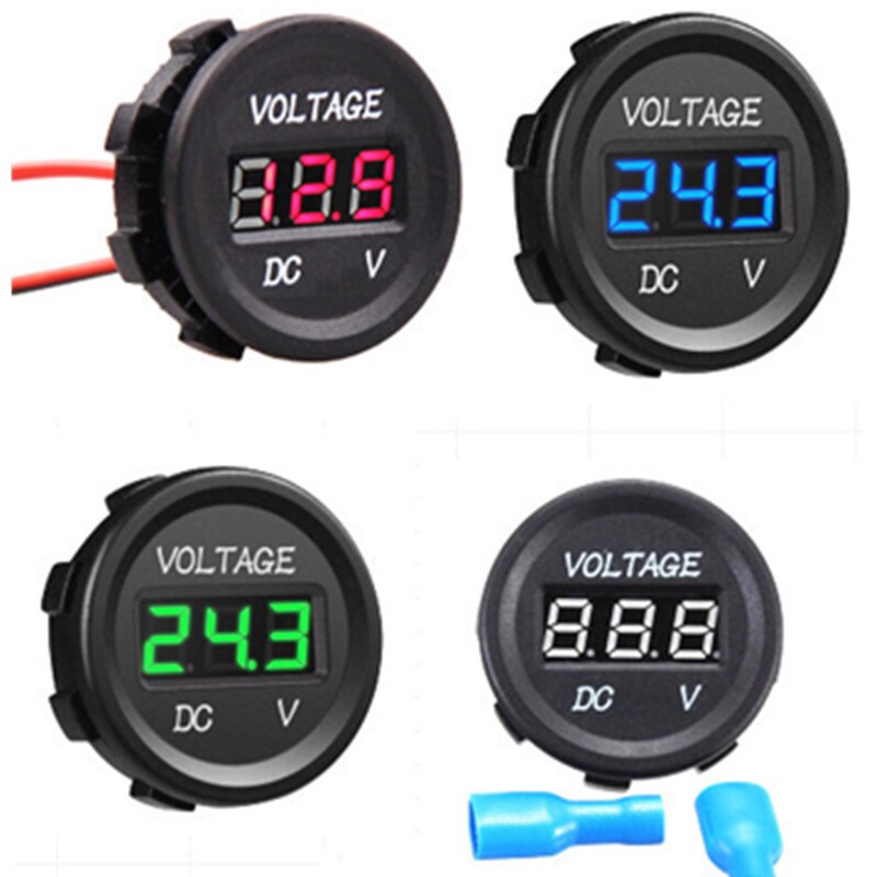 วัดโวลท์ดิจิตอลแบบเจาะ(วัดVเจาะกลม)พร้อมสายไฟ