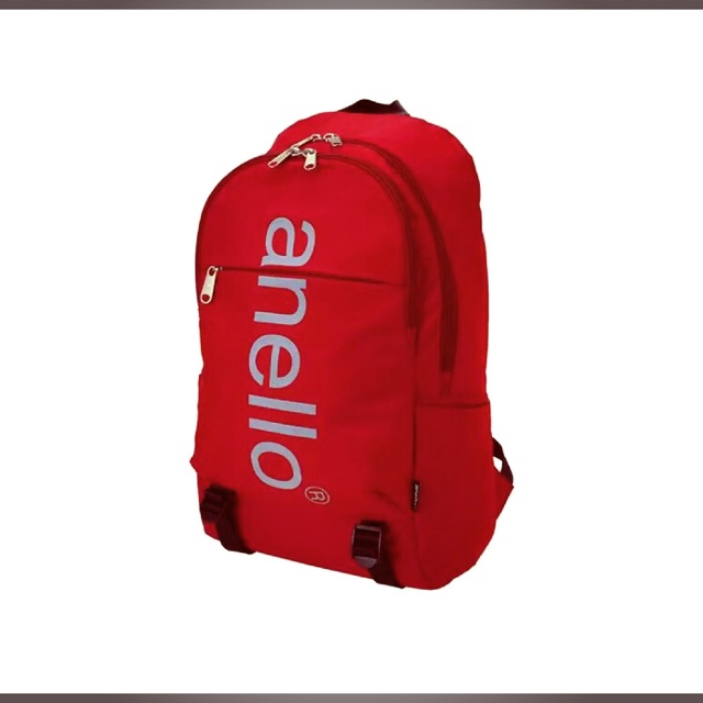 (พร้อมส่ง) กระเป๋าเป้ anello รุ่น Big logo print daypack สีแดง **ของใหม่ค่ะ**