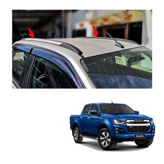 ราวหลังคา อลูมิเนียม ดำด้าน 2 ชิ้น สำหรับ อีซูซุ Isuzu ดีแม็ก D-Max Dmax Hi-lander ปี 2020 - 2021