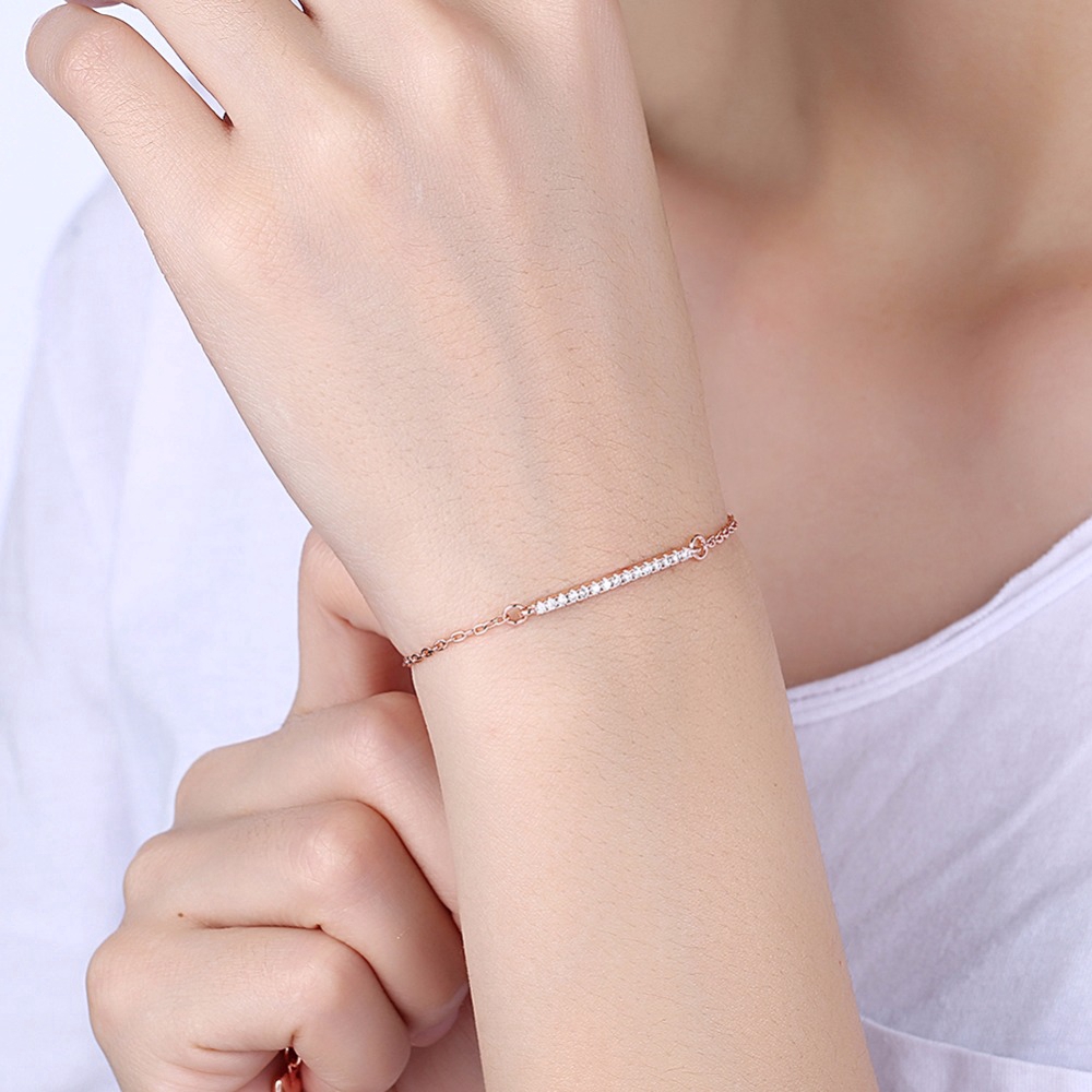 ZHOUYANG สร้อยข้อมือเพชรสวิส สำหรับผู้หญิง