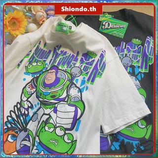 สินค้าเฉพาะจุด Disney Buzz Lightyear T Shirt Toy Story T shirt เสื้อยืดผู้หญิงสาวลายการ์ตูนน่ารัก เสื้อยืดผู้ชาย