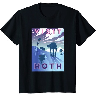 เสื้อยืดโอเวอร์ไซส์เสื้อยืด ผ้าฝ้ายแท้ พิมพ์ลายโปสการ์ด Star Wars The Empire Strikes Back Visit Hoth คุณภาพสูงS-3XL