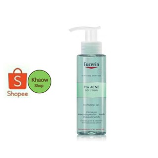 Eucerin Pro ACNE Solution Cleansing Gel 200ml. เจลล้างหน้า สำหรับผิวมัน แพ้ง่าย และเป็นสิว