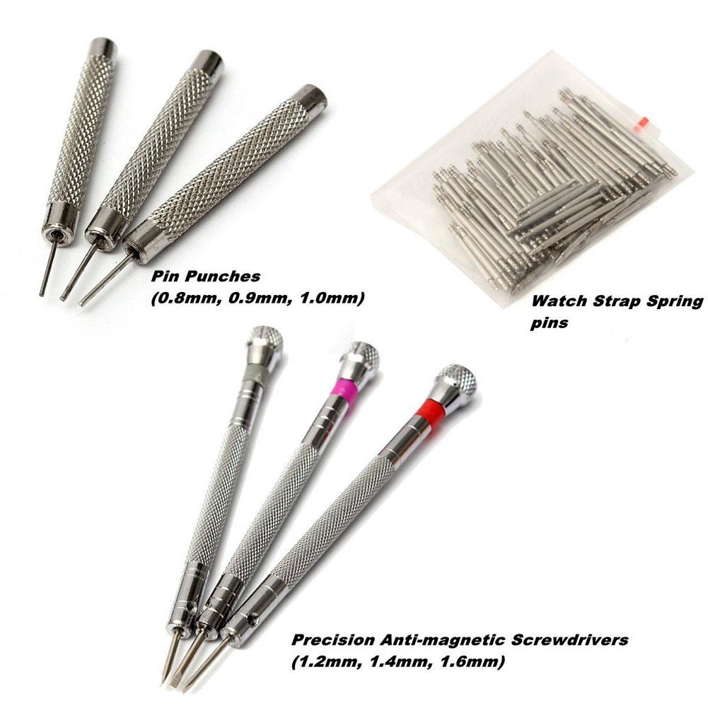 144pcs ชุดเครื่องมือซ่อมนาฬิกาอุปกรณ์ซ่อมนาฬิกาWatch Case Holder Opener Pin Link Remover Repair Tool Kit งมือซ่อมนาฬิก