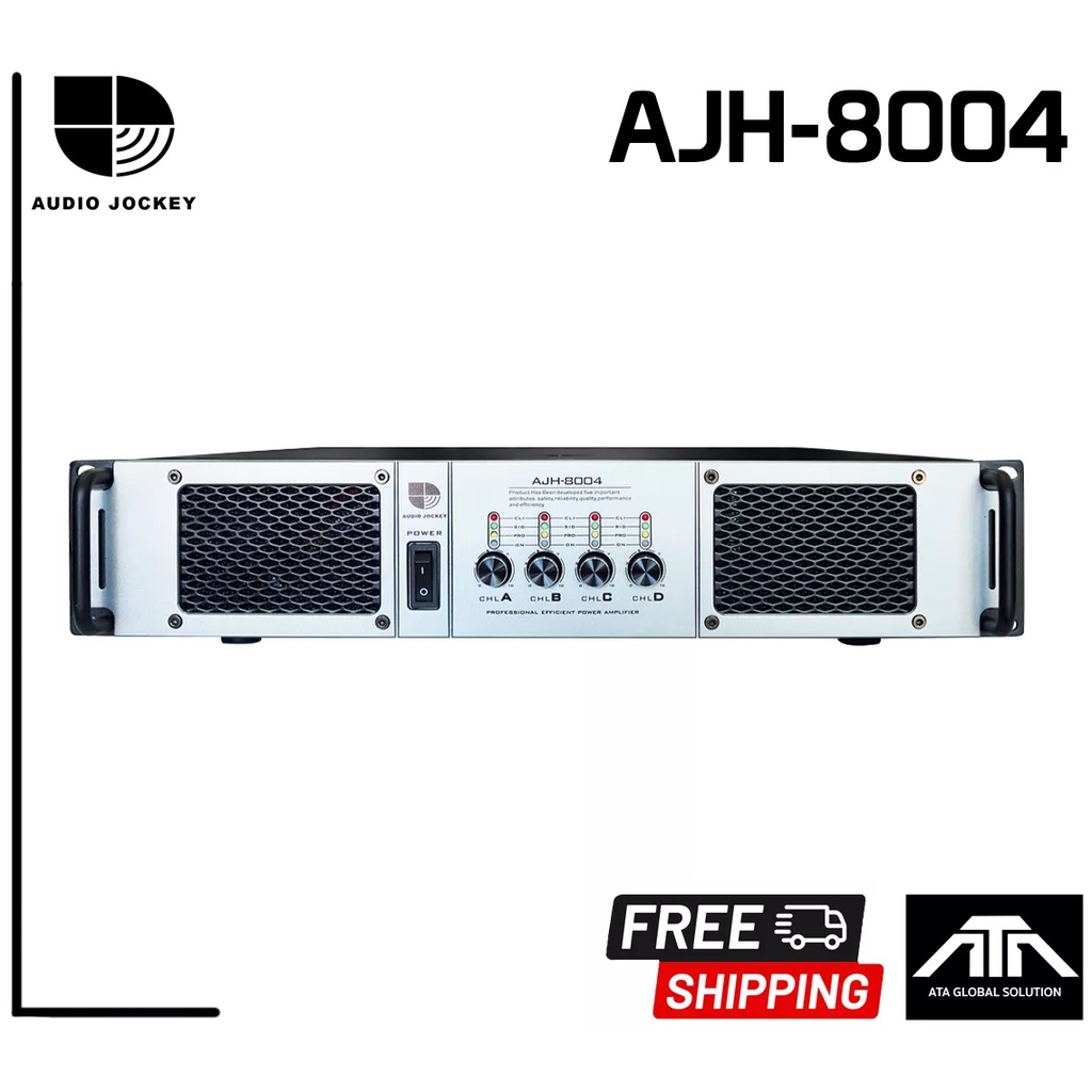 Audio Jockey AJH-8004 Class-H Amplifier 800W 4-Channels มีครอสโอเวอร์ในตัว เพาเวอร์แอมป์ 4 แชลแนล คลาส H A&amp;J AJH8004