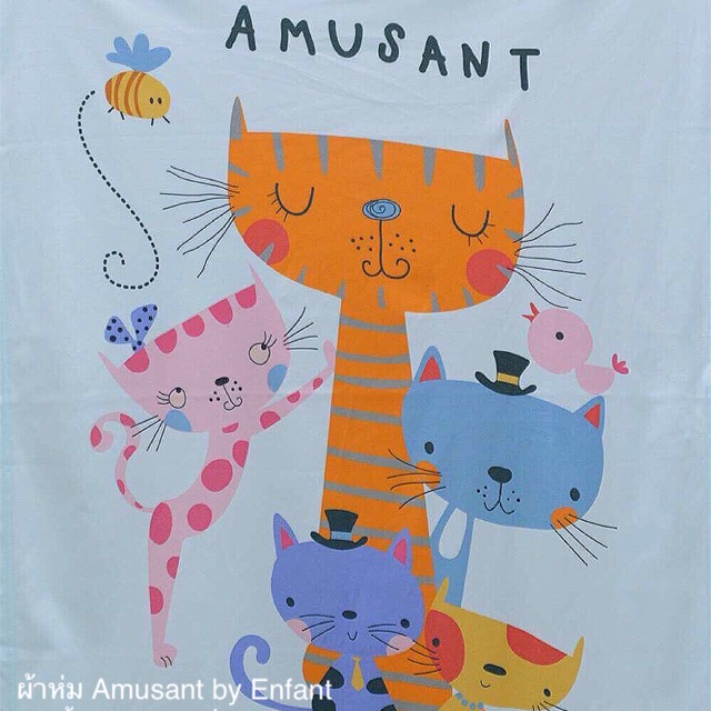 ผ้าห่มคอตตอนเนื้อนิ่ม Amusant by Enfant ขนาด 35x45 นิ้ว เนื้อนิ่มมากๆ  ราคาป้าย 850