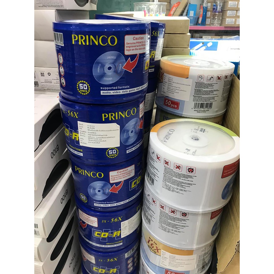Princo Cd Dvd พร้อมส่ง แผ่นซีดีเปล่า แผ่นดีวีดี เปล่า สำหรับไรท์แผ่น Cd-R  Dvd-R Dvd-Rw ซองใส่ซีดี หน้าขาว Dvd ปริ๊นต์ | Shopee Thailand