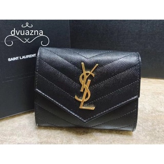 SAINT LAURENT/YSL Monogram Short Tri-Fold Wallet ของแท้