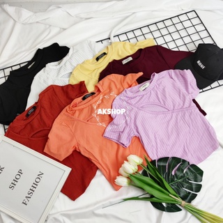 🎀Pang🎀 เสื้อครอปเว้าอก เซ็กซี่ๆ No.185