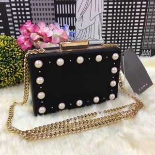 😵💯 ZARA FAUX PEARL MINAUDIÈRE 2017🍭