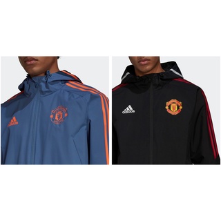 พรีออเดอร์ แจ็คเก็ตแมนยู ซิปหน้า มีฮู้ด สีดำ สีน้ำเงิน BLACK-CREW BLUE MANCHESTER UNITED CONDIVO 22 ALL-WEATHER JACKET