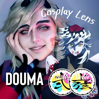 ส่งจากไทย คอนแทคเลนส์คอสเพลย์ Douma Demon Slayer เลนส์ทึบ สีรุ้ง ตัวคันจิ สีชัด