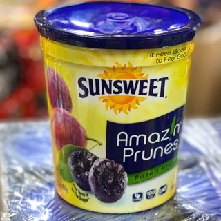 Sunsweet Prune ซันสวีท ลูกพรุนไร้เมล็ด เกรดพิเศษ สูตรหวานน้อย กระปุกสีเหลือง ขนาด 454 กรัม ( โกดังขนมนำเข้าราคาถูก )