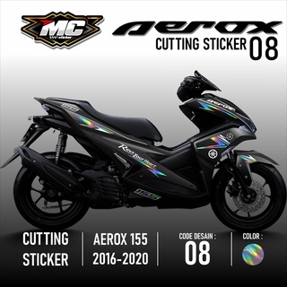 สติกเกอร์ตัดเลเซอร์ โฮโลแกรม สีทอง อุปกรณ์เสริมรถจักรยานยนต์ Aerox 155 Yamaha Aerox 2016 2017 2018 2019 2020 MC08