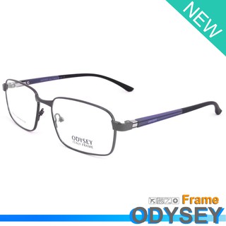 Odysey แว่นตา รุ่น 6072 C-3 สีเทา กรอบเต็ม ขาสปริง วัสดุ สแตนเลส สตีล (สำหรับตัดเลนส์) กรอบแว่นตา Eyeglasses